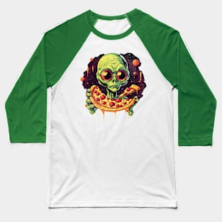 Alien & Pizza Baseball T-Shirt